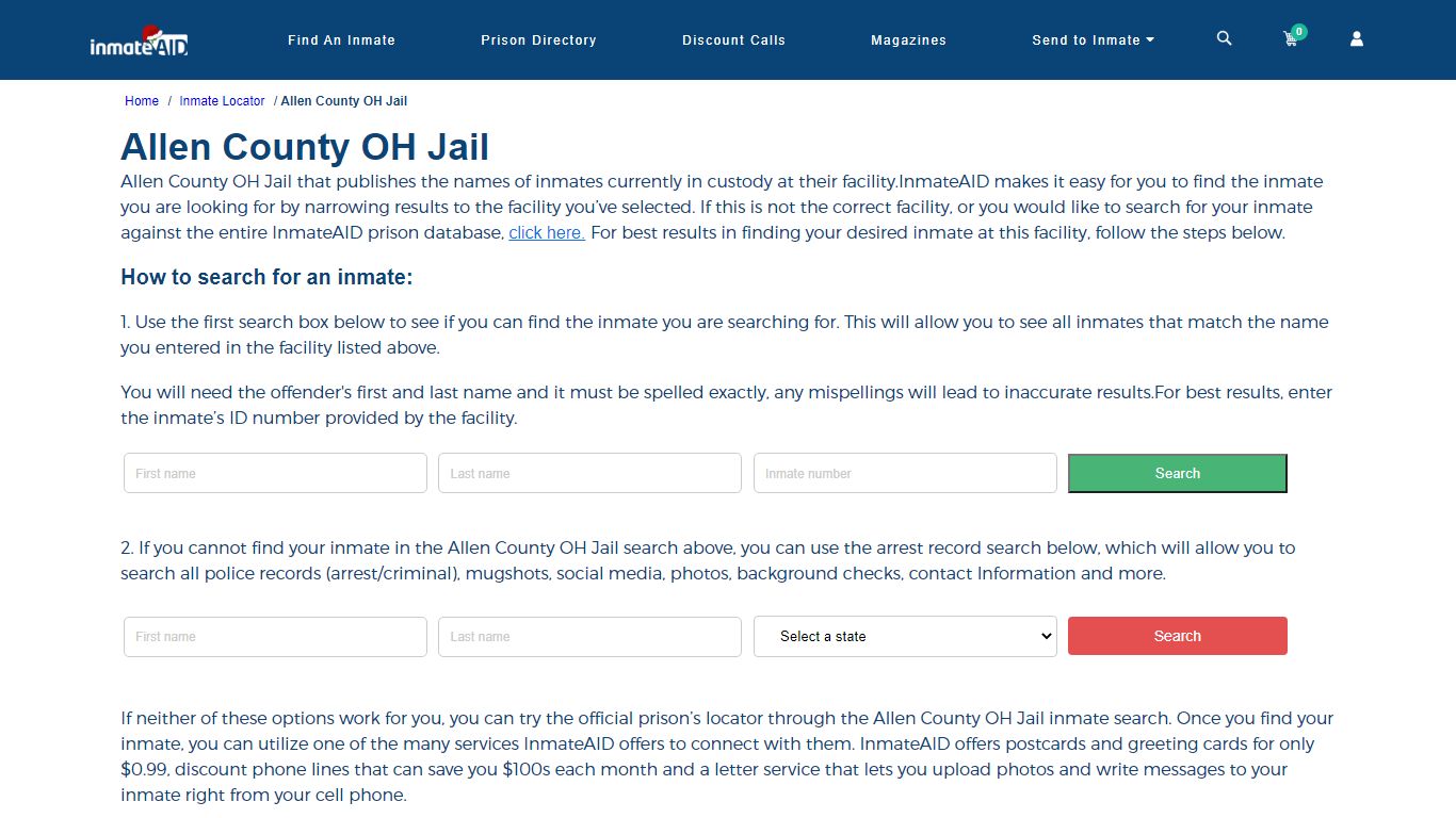 Allen County OH Jail - InmateAid